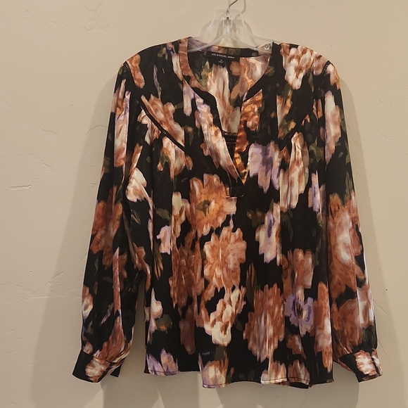 Za & Rachel Floral Long Sleeve Women's Top - Picture 1 of 7